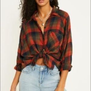 URBAN OUTFITTERS ORANGE BDG FLANNEL